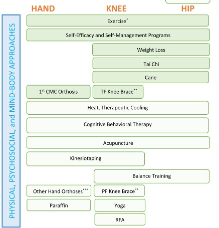 Recomendaciones Tratamiento Fisioterapia Rehabilitacion Artrosis de Rodilla ACR 2020