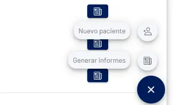 Panel de control de RehBody para la gestión de un nuevo paciente
